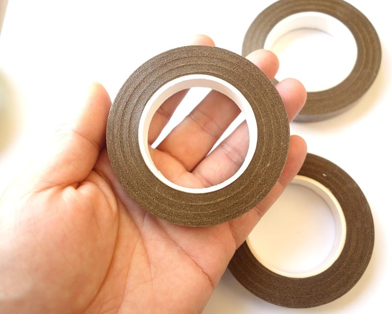 Transun Moo 4 Rolls 1/2 Inch Floral Tapes Florist Wraps for Bouquet Stem and Flowers Making Craft Projects (30 Yards, Brown) - Image 3